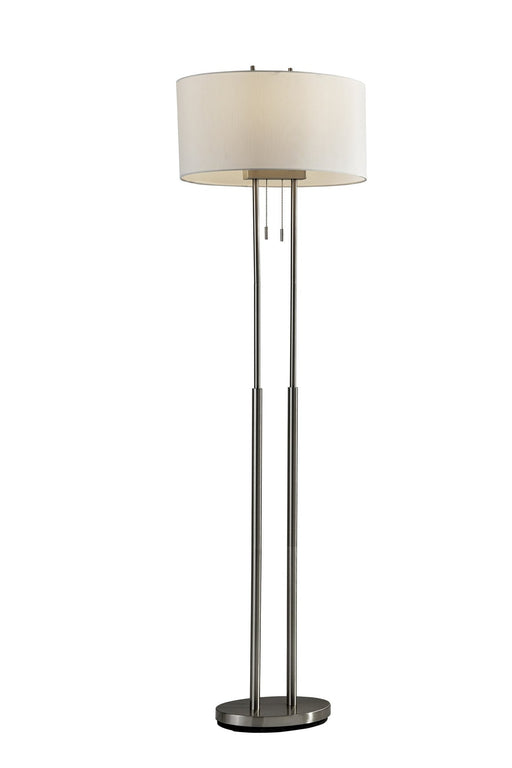 Duet 2-Light Floor Lamp in Brushed Steel