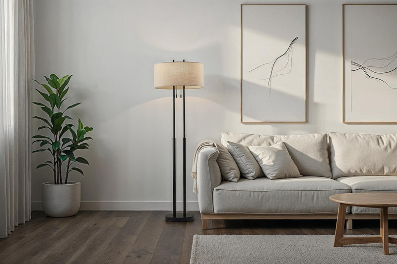 Duet 2-Light Floor Lamp in Antique Bronze