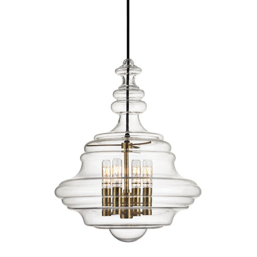 Washington 4-Light Lantern Pendant in Aged Brass
