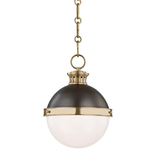 Latham Mini Pendant in Aged Brass/distressed Bronze