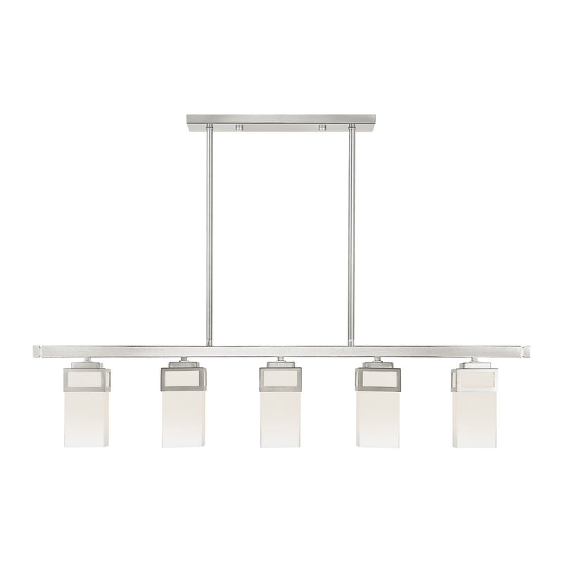 Harding 5-Light Linear Chandelier in Brushed Nickel