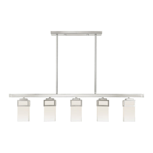 Harding 5-Light Linear Chandelier in Brushed Nickel