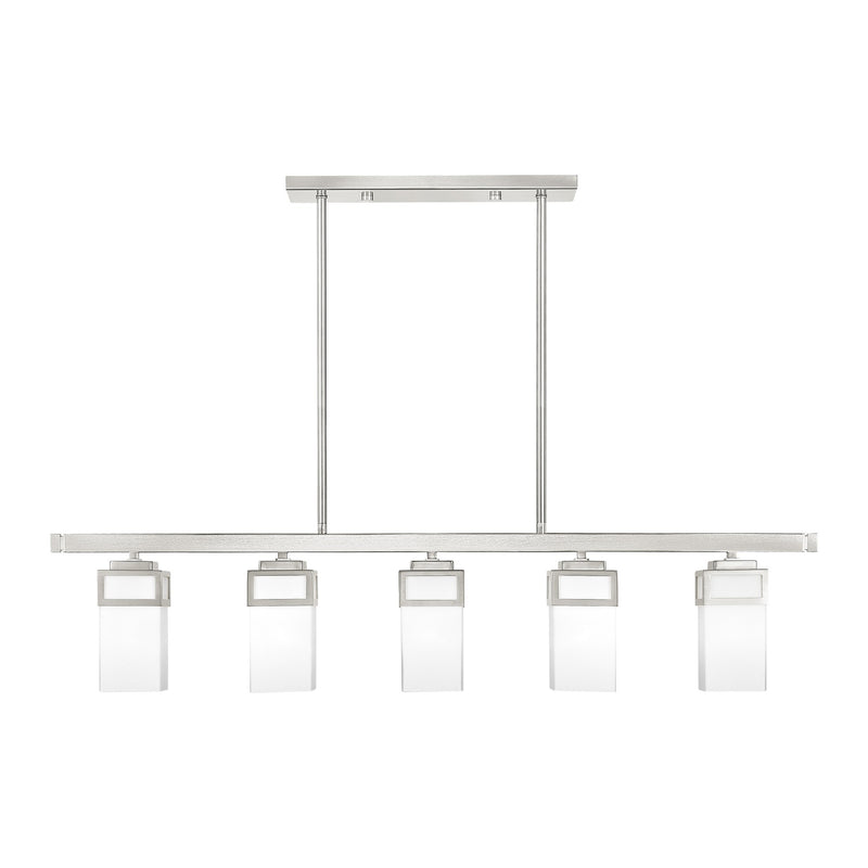Harding 5-Light Linear Chandelier in Brushed Nickel
