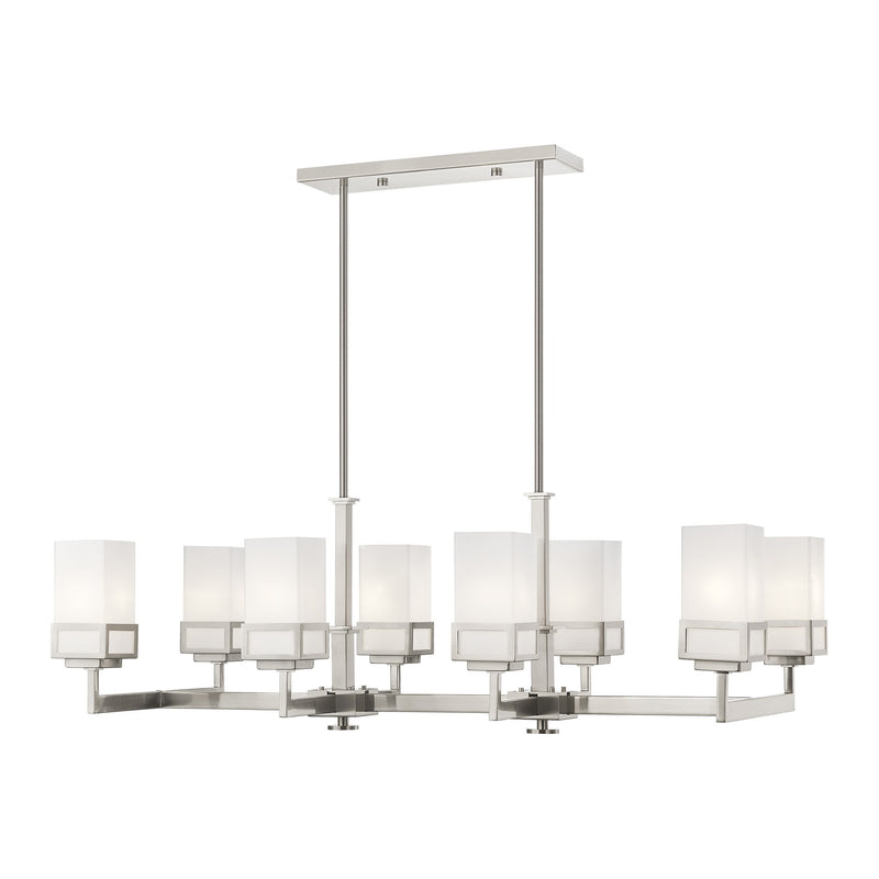 Harding 8-Light Linear Chandelier in Brushed Nickel