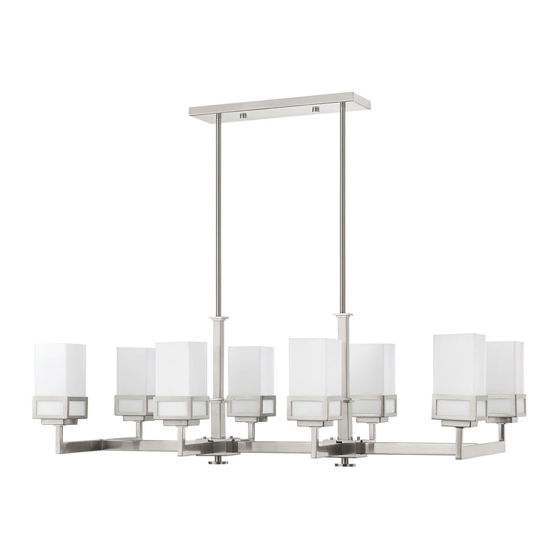 Harding 8-Light Linear Chandelier in Brushed Nickel