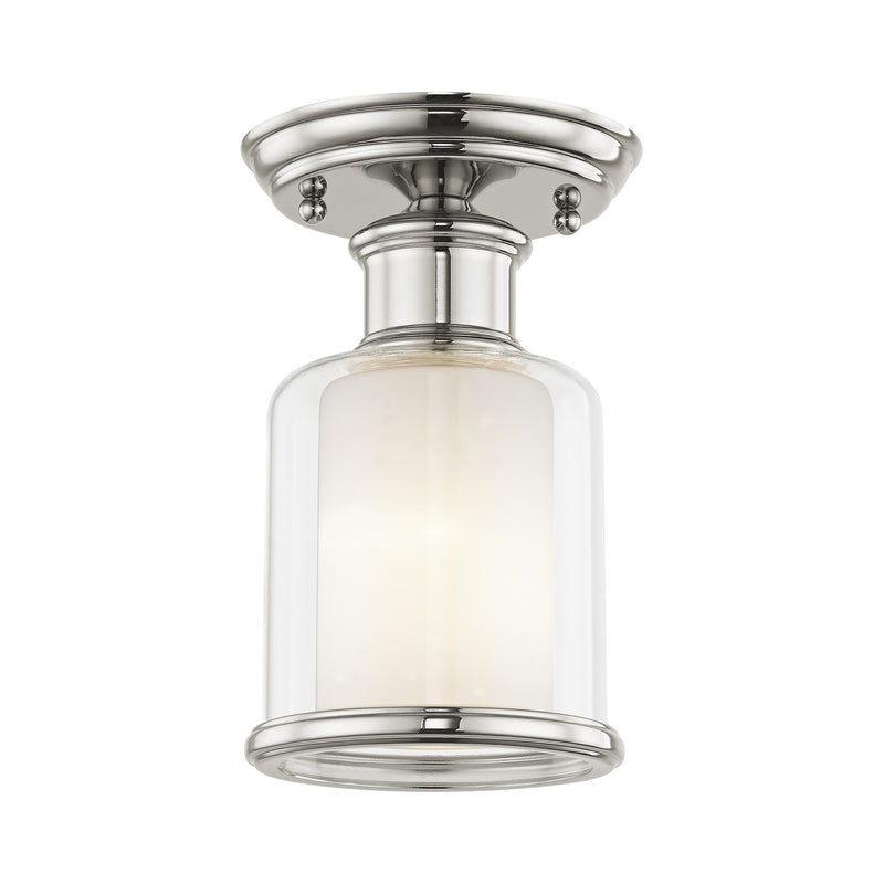 Middlebush Petite Semi-Flush Mount in Polished Nickel