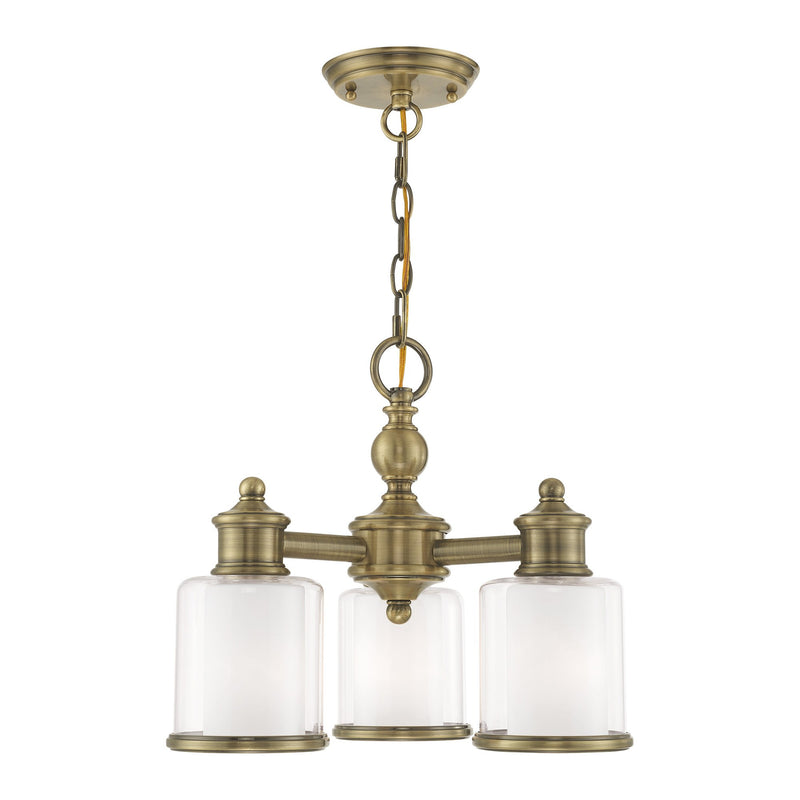Middlebush 3-Light Convertible Chandelier / Semi-Flush Mount in Antique Brass