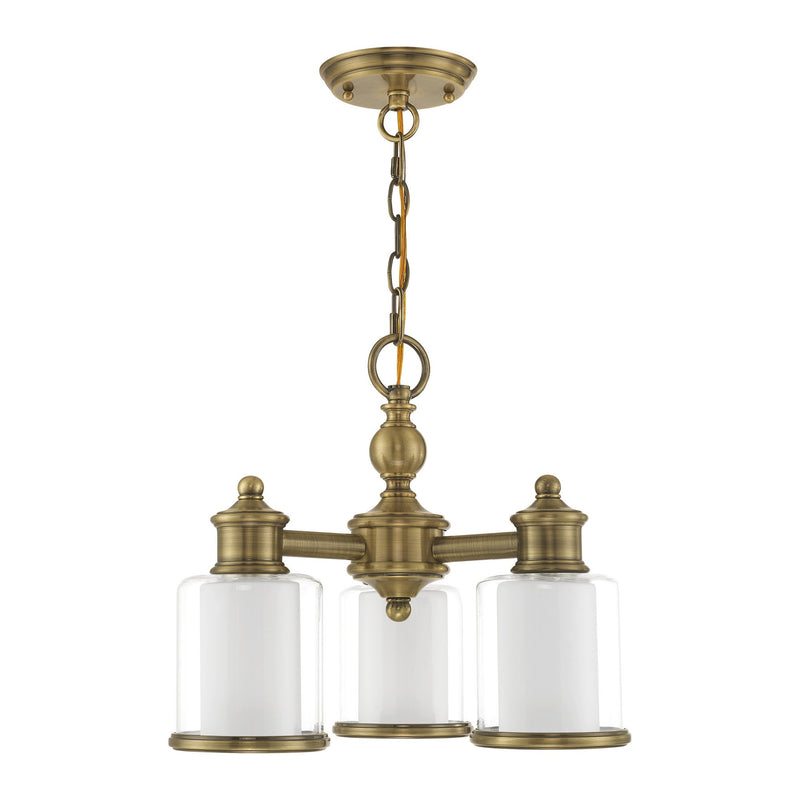 Middlebush 3-Light Convertible Chandelier / Semi-Flush Mount in Antique Brass