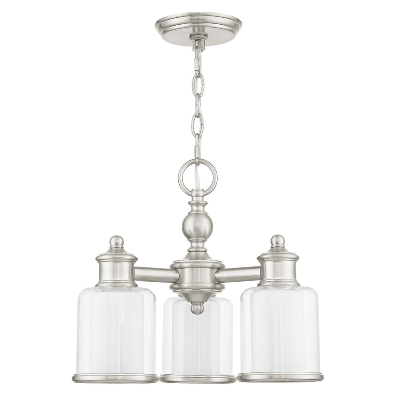 Middlebush 3-Light Convertible Chandelier / Semi-Flush Mount in Brushed Nickel