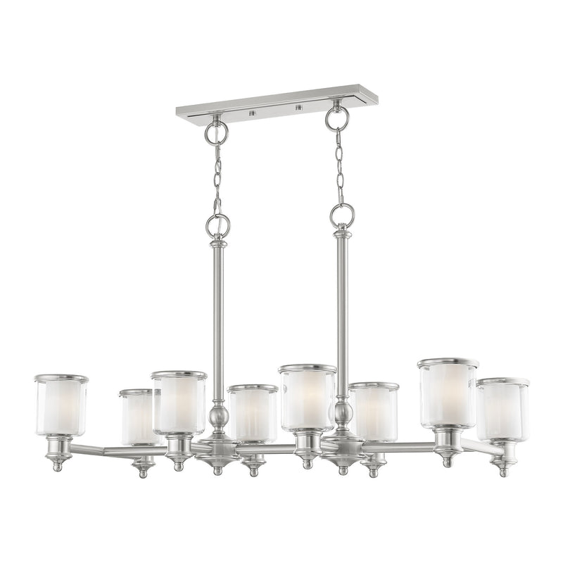Middlebush 8-Light Linear Chandelier in Brushed Nickel