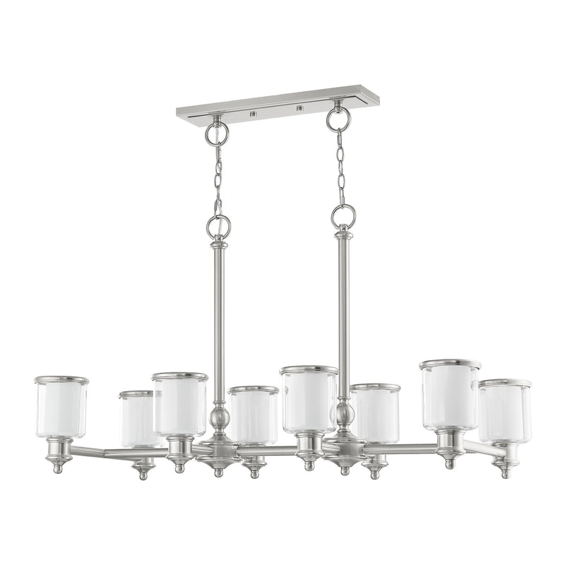 Middlebush 8-Light Linear Chandelier in Brushed Nickel