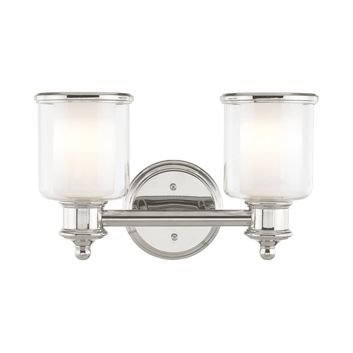 Middlebush 2-Light Bath Vanity Light in Polished Nickel