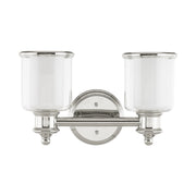 Middlebush 2-Light Bath Vanity Light in Polished Nickel