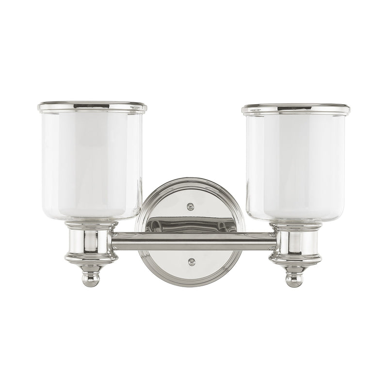 Middlebush 2-Light Bath Vanity Light in Polished Nickel
