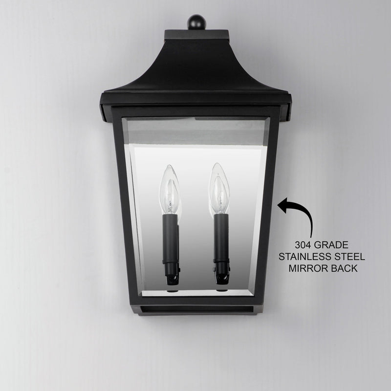 Sutton Place VX 2 Light Outdoor Pocket Sconce in Black