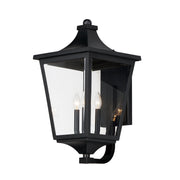Sutton Place VX 3 Light Outdoor Wall Lantern in Black