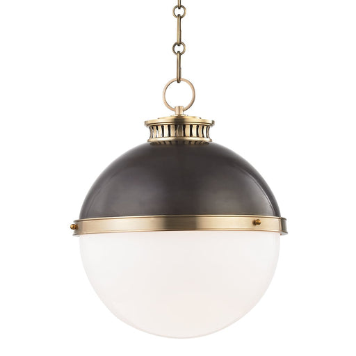 Latham Medium Pendant in Aged Brass/distressed Bronze