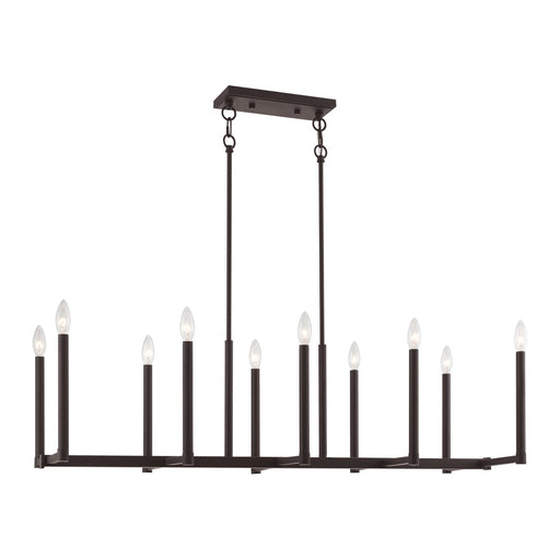 Alpine 10-Light Linear Chandelier in Bronze