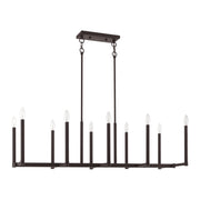 Alpine 10-Light Linear Chandelier in Bronze