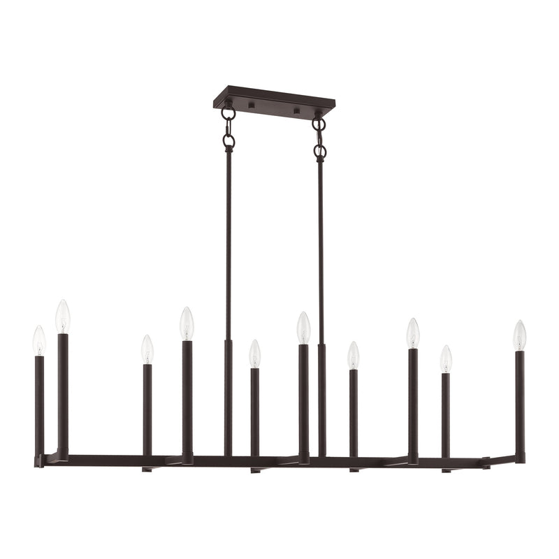 Alpine 10-Light Linear Chandelier in Bronze