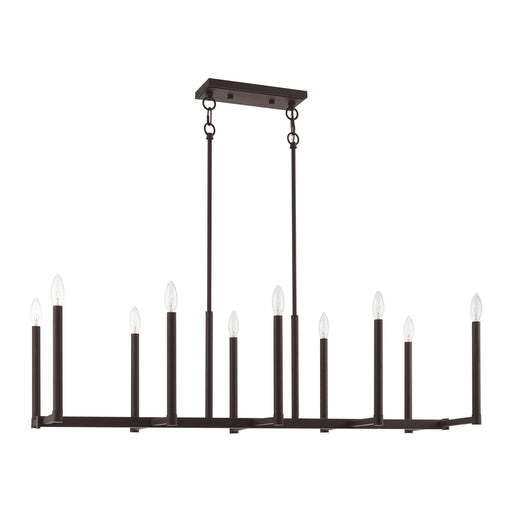 Alpine 10-Light Linear Chandelier in Bronze