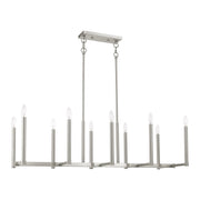 Alpine 10-Light Linear Chandelier in Brushed Nickel