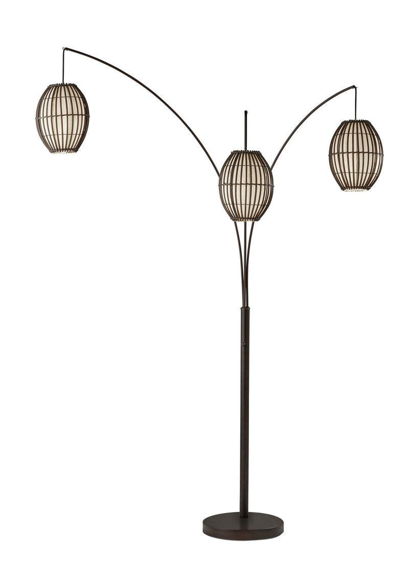 Maui 3-Light Arc Floor Lamp in Antique Bronze