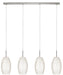 Batista 1 4x60W Multi Light Pendant With Matte Nickel Finish & White Wiped Glass