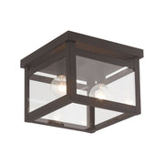 Milford 2-Light Square Flush Mount in Bronze