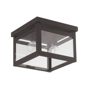 Milford 2-Light Square Flush Mount in Bronze