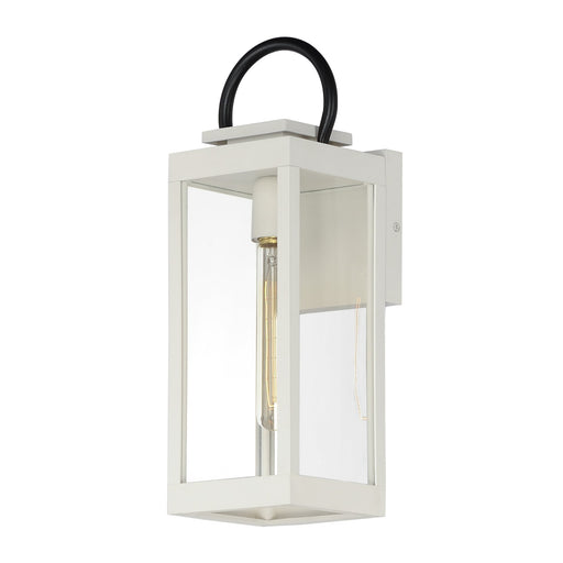 Nassau 1 Light Medium Outdoor Wall Lantern in White / Black