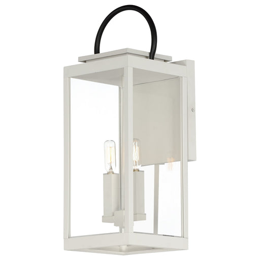 Nassau 2 Light Large Outdoor Wall Lantern in White / Black