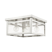 Milford 4-Light Square Flush Mount in Brushed Nickel