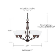 Stanton 5-Light Chandelier in Burnished Bronze