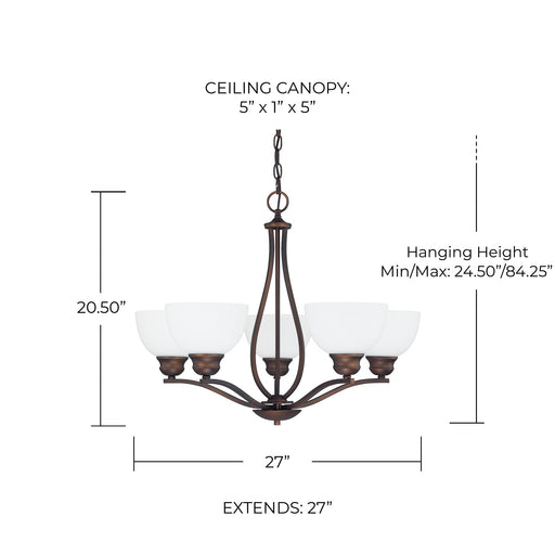 Stanton 5-Light Chandelier in Burnished Bronze