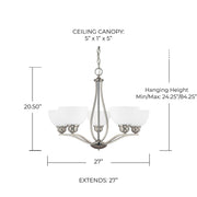 Stanton 5-Light Chandelier in Brushed Nickel