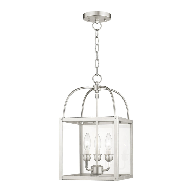 Milford 3-Light Convertible Chandelier / Semi-Flush Mount in Brushed Nickel