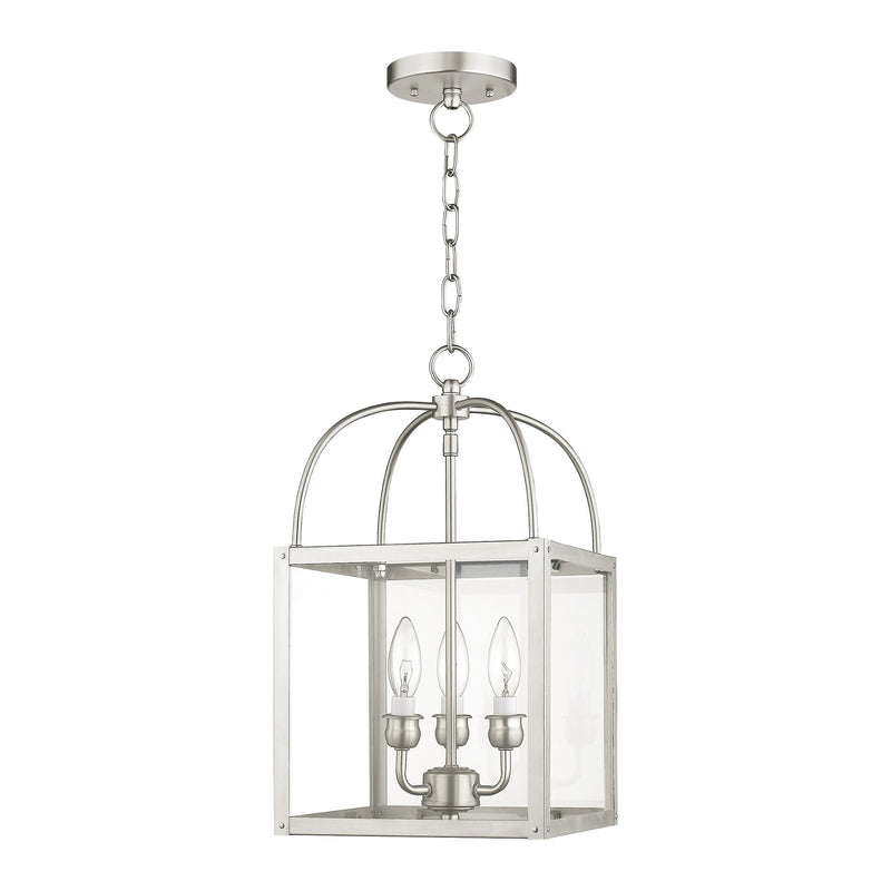 Milford 3-Light Convertible Chandelier / Semi-Flush Mount in Brushed Nickel