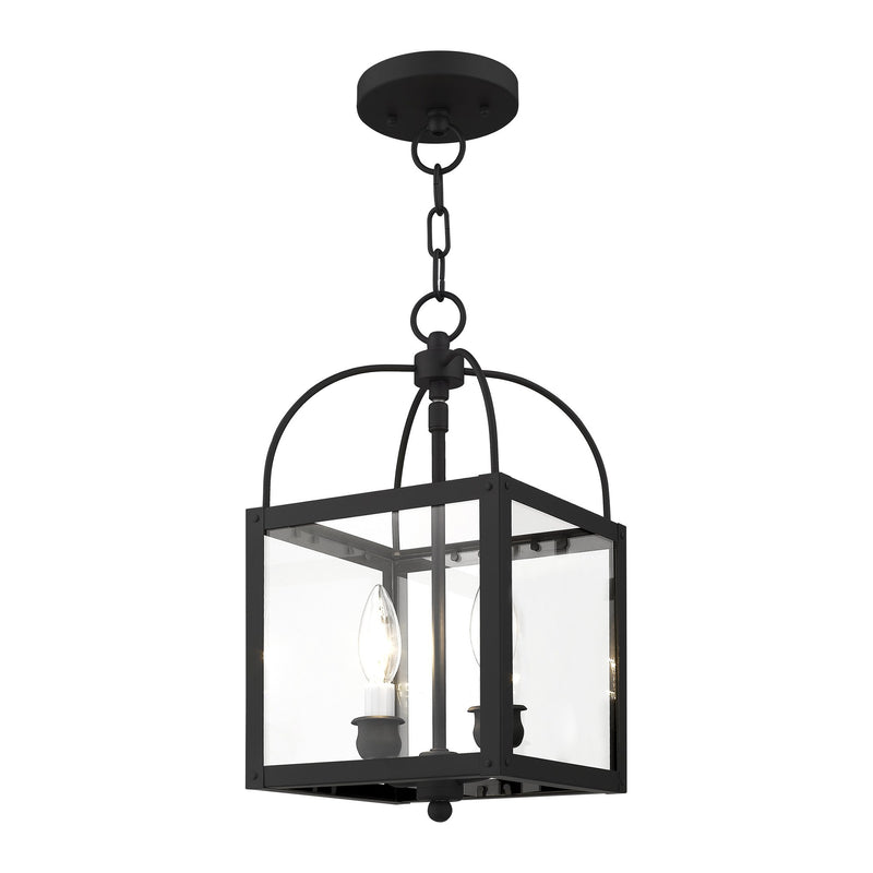 Milford 2-Light Convertible Mini Chandelier / Semi-Flush Mount in Black