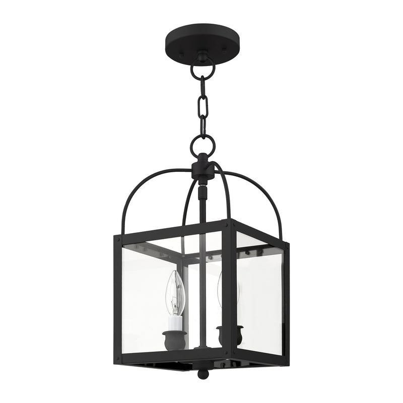 Milford 2-Light Convertible Mini Chandelier / Semi-Flush Mount in Black