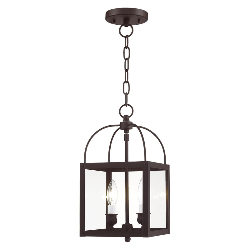 Milford 2-Light Convertible Mini Chandelier / Semi-Flush Mount in Bronze