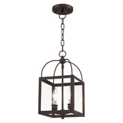 Milford 2-Light Convertible Mini Chandelier / Semi-Flush Mount in Bronze