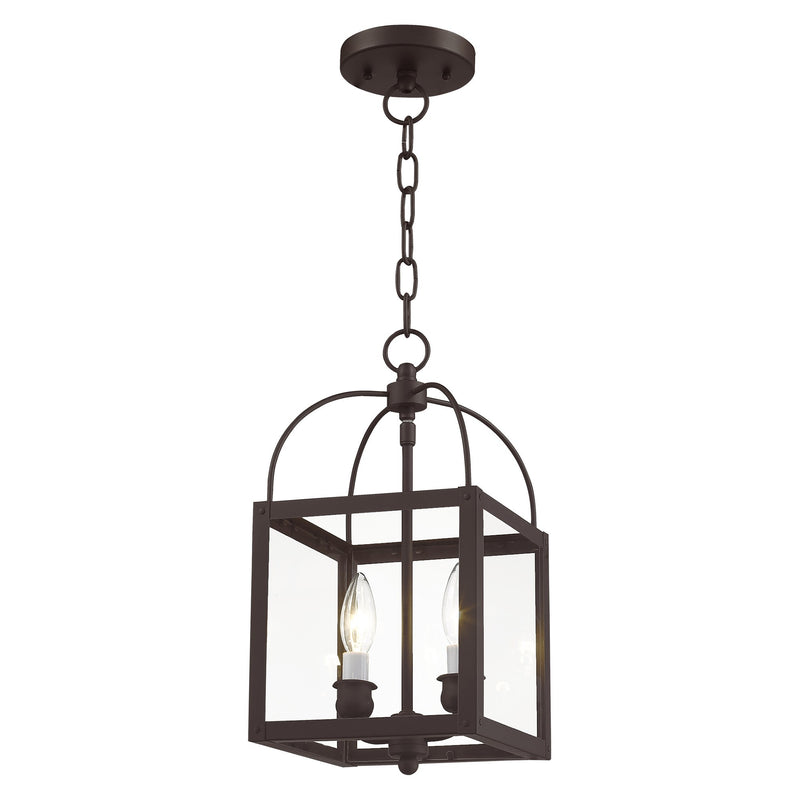 Milford 2-Light Convertible Mini Chandelier / Semi-Flush Mount in Bronze