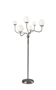 Phoebe 6-Light LED Tree Floor Lamp in Brushed Steel