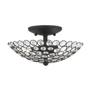 Cassandra 2-Light Small Semi-Flush Mount in Black