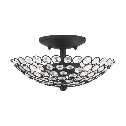 Cassandra 2-Light Small Semi-Flush Mount in Black