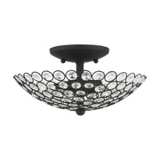 Cassandra 2-Light Small Semi-Flush Mount in Black
