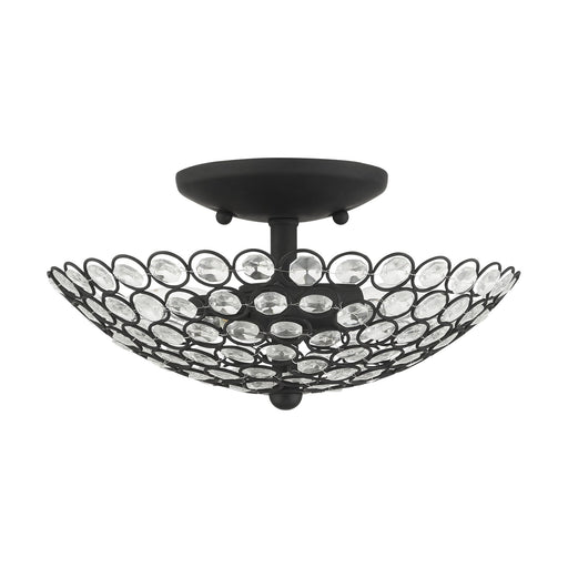 Cassandra 2-Light Small Semi-Flush Mount in Black