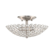 Cassandra 2-Light Small Semi-Flush Mount in Brushed Nickel