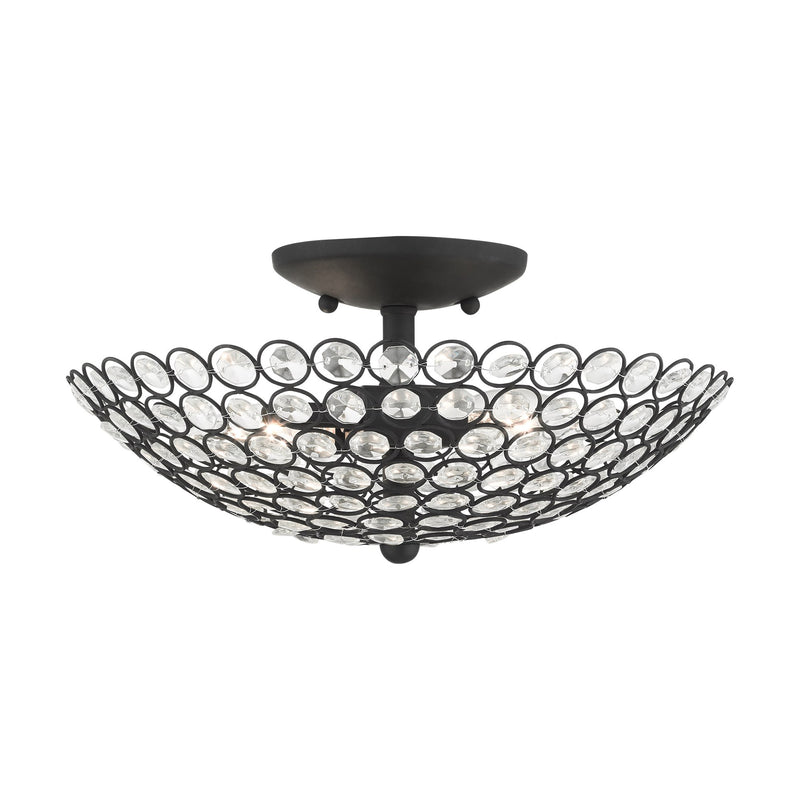 Cassandra 2-Light Medium Semi-Flush Mount in Black